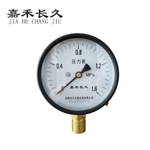 嘉禾长久 压力表 Y100 0-1.6Mpa 块