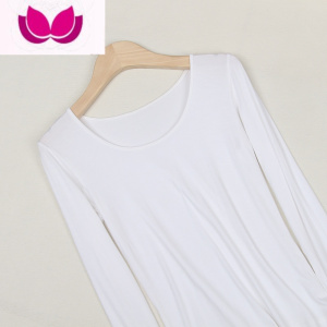 七斓装新款紧身莫代尔打底衫秋季大码女士黑色长袖T恤百搭上衣