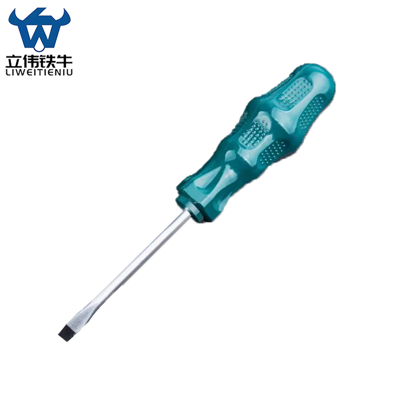 立伟铁牛绿胶炳螺丝刀6*100mm一字型/把
