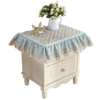 美帮汇欧式田园布艺提花蕾丝床头柜罩盖布桌子防尘罩冰箱洗衣机盖巾