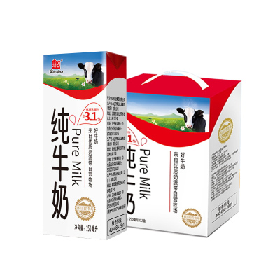辉山纯牛奶整箱250ml*24盒新鲜牛奶早餐纯牛奶可代餐儿童牛奶自营牧场好牛奶