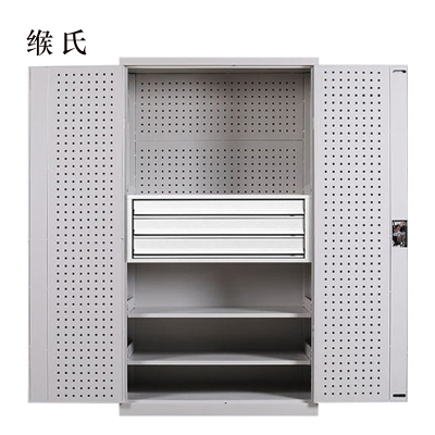 缑氏文件柜工具柜加厚铁皮储物柜工厂车间用带抽屉汽修多功能收纳柜通门内三抽柜灰白色