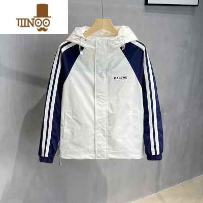 YANXU2022新款潮牌户外运动连帽冲锋衣外套时尚休闲宽松夹克衫男