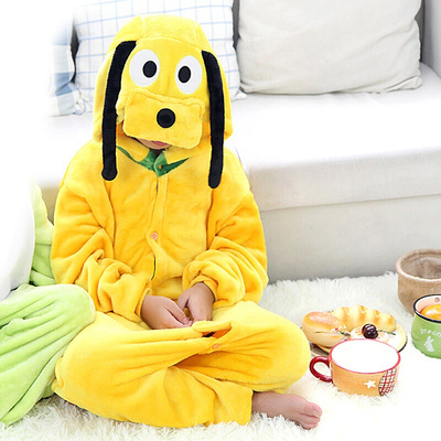 波迷娜(bomina)四季款动物卡通法兰绒儿童红恐龙连体睡衣男女宝宝亲子