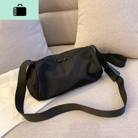 女单肩斜挎包男学生圆筒大容量嘻哈时尚百搭简约防水小背包新款潮NEW LAKE女斜挎包