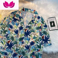 七斓日泰式古巴领清新花衬衫男港味12复古普吉岛沙滩宽松短袖衬衣情侣