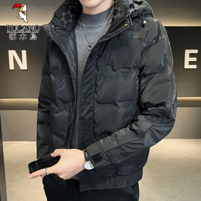 啄木鸟轻薄羽绒服男士加厚保暖冬季新款潮牌休闲帅气连帽外套男装