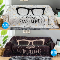 家柏饰(CORATED)北欧双面全盖沙发布沙发巾沙发毯布单沙发套罩沙发垫盖布 眼睛猫 230*340cm