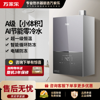 万家乐(Macro)零冷水燃气热水器小体积水量伺服器恒温 智能防冻 家用小尺寸热水器 天然气 16L 16M3X