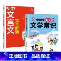 [共2册]中学文学常识+初中文言文完全解读 初中通用 [正版]2024版中学生语文文学常识必背古诗词思维导图版语文基础知
