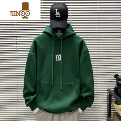 YANXU2023新款连帽卫衣男高克重潮牌宽松运动印花帽衫上衣