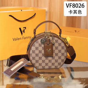 MKJ时尚百搭vf棋盘格小圆包包女2023新款老花女包复古字母单肩斜挎手提包小包