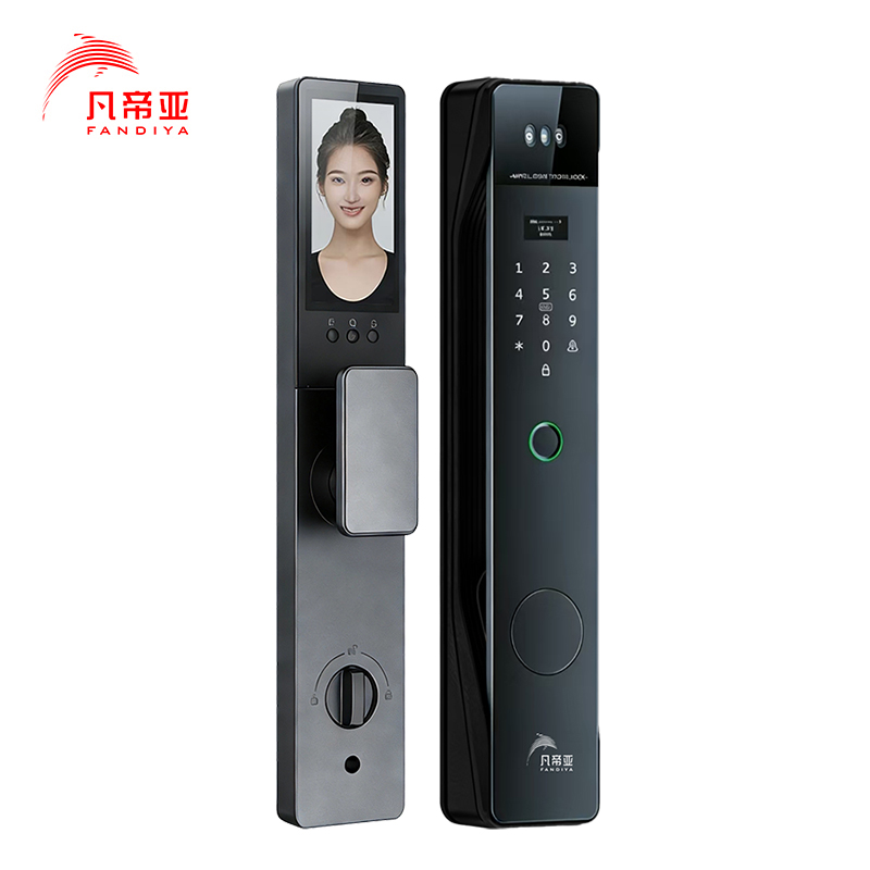 凡帝亚智能门锁FDY-F10人脸识别,远程开锁、掌纹解锁、视频通话、