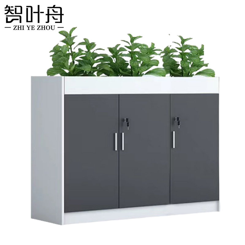 智叶舟办公柜三门1200*300*800mm台