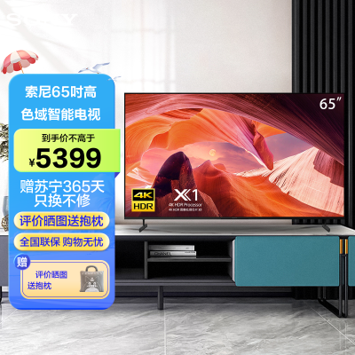索尼(SONY)KD-65X80L 65英寸 高色域智能电视专业画质芯片 杜比视界4KHDR液晶全面屏(X80K升级款)