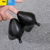 聚范软皮鞋细跟尖头单鞋低跟中跟2024黑色正装高跟鞋职业空姐工作鞋女