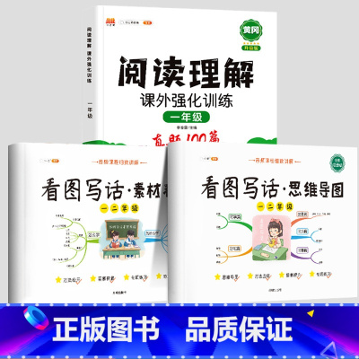 1年级》共3本》看图写话2本+阅读真题100篇 小学通用 [正版]/看图写话思维导图素材积累一年级二年级说话训练每日一练