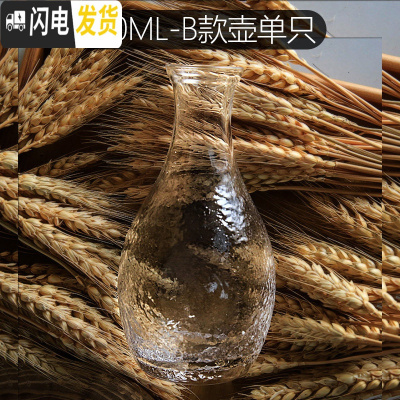 三维工匠日式和风酒杯清酒杯锤纹烧酒壶果酒杯梅酒杯玻璃白酒杯小酒壶套装 [300]B款壶单只