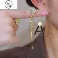 JiMi气质AB款字母长款设计感耳饰2023新款高级小众轻奢不对称耳环