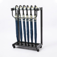 翌嘉YJ4122847 雨伞架大容量伞架商用酒店铁艺含锁雨伞收纳架 加高款6头含6把伞