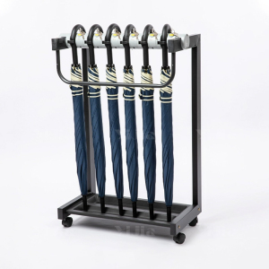 翌嘉YJ4122847 雨伞架大容量伞架商用酒店铁艺含锁雨伞收纳架 加高款6头含6把伞