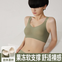 无痕内衣女文胸舒适聚拢上托3D果冻软支撑薄款收副乳大胸显小胸罩_1