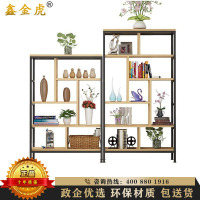 鑫金虎 办公家具人造板铁艺隔断置物架客餐厅装饰柜玄关屏风现代简约工业风落地书架 隔板置物架