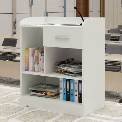 域赢特演讲台迎宾台接待台培训台教师讲台暖白色800*500*1000mm