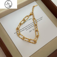 JiMi734号项链轻奢小众ins冷淡风高级感纹理超闪新款女锁骨链钛钢镀金