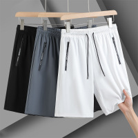 短裤男夏季新款宽松休闲大码男士运动五分裤冰丝速干男生纯色中裤