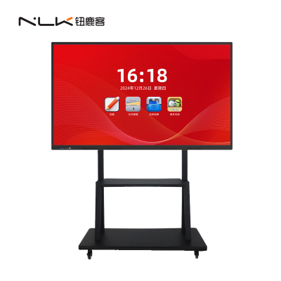 钮鹿客/NEWCLOD 86英寸教学会议平板红外触摸一体机电子白板双系统 I5/8G/256G 带移动支架