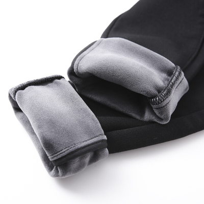 珂卡慕(KEKAMU)烟灰色高腰小脚牛仔裤女显瘦修身百搭弹力紧身铅笔裤加绒加厚长裤黑色加绒加厚26