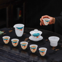 MULTIPOTENT功夫茶具整套陶瓷套装精美伴手礼盒装 鱼戏荷莲套组