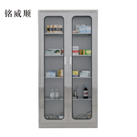 MINGWEISHUN铭威顺文件柜不锈钢柜子储物柜资料柜档案柜带锁文件柜201通玻文件柜