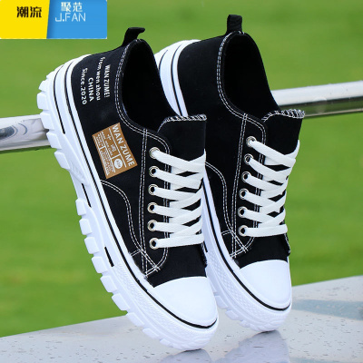 聚范帆布鞋男2024透气男士老北京布鞋百搭软底休闲运动板鞋子男鞋