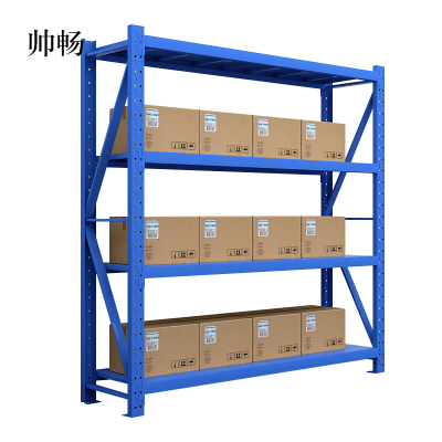 帅畅仓库仓储货架四层金属五金货架家用中型重型置物架展示架子200KG150*50*200