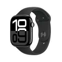 MX273CH/B Apple Watch S10 GPS 46 毫米亮黑色铝金属表壳 黑色运动型表带-M/L