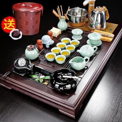 家柏饰(CORATED)茶具套装办公室会客泡茶台茶杯茶壶家用实盘陶瓷石磨半全自动