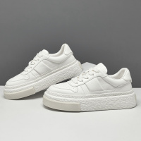 男生头层牛皮厚底透气板鞋男款潮鞋欧洲站男鞋真皮百搭增高休闲鞋