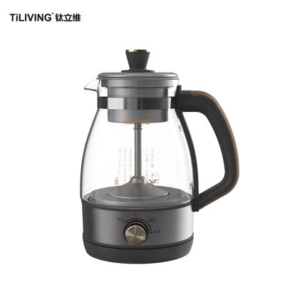 tiliving钛合金煮茶器家用全自动蒸汽煮茶壶黑蒸茶器一体式办