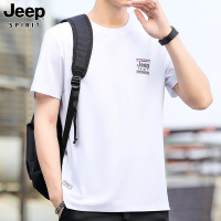 JEEP SPIRIT夏季新款圆领男运动休闲短袖时尚潮流刺绣宽松T恤