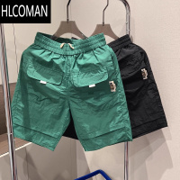 HLCOMAN夏季冰丝薄款运动四分工装短裤男篮球美式宽松五分休闲速干沙滩裤