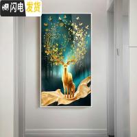 三维工匠2019新款5d钻石画客厅满钻发财鹿点砖十字绣水晶麋鹿di [满钻全贴]100*185[免费补钻-多30钻量]