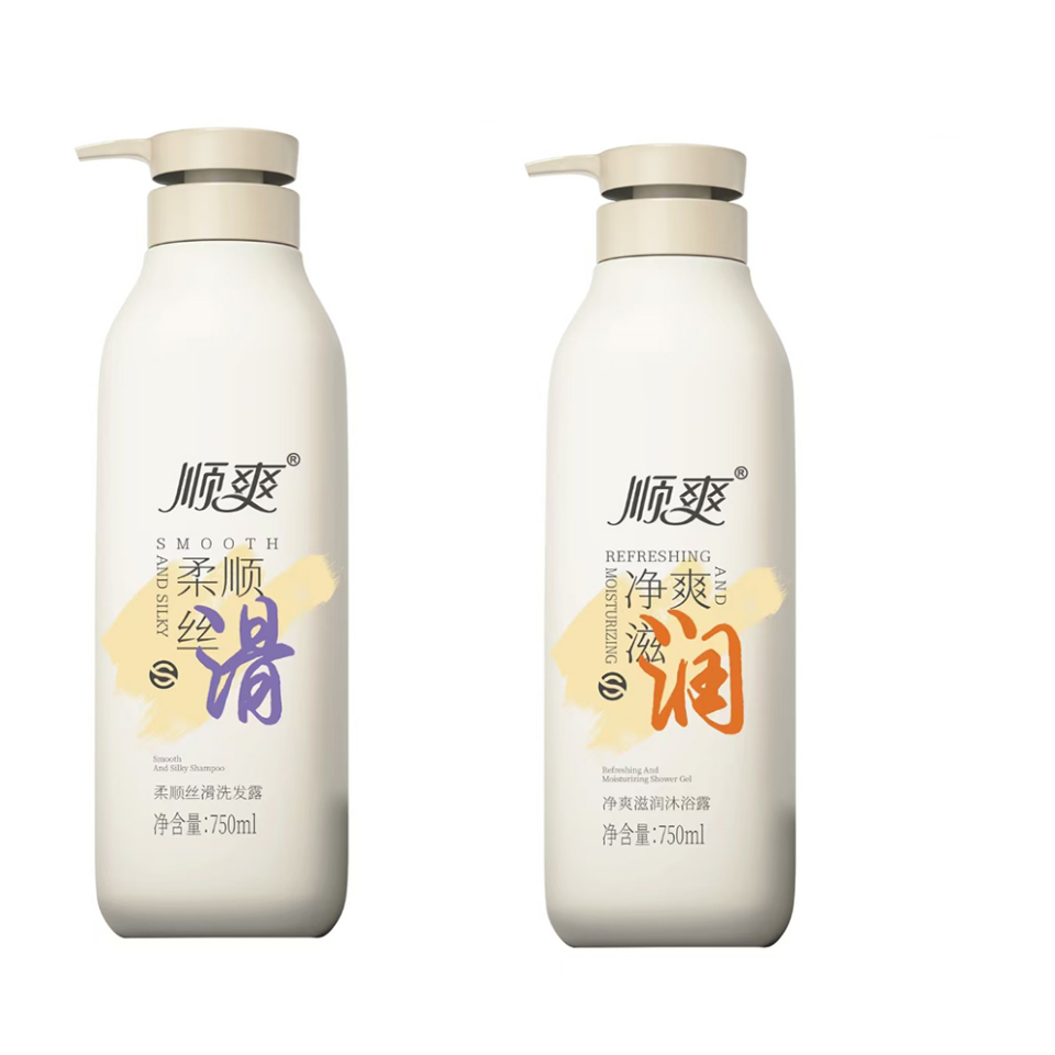 顺爽 柔顺丝滑洗沐套装 750ml*2 套