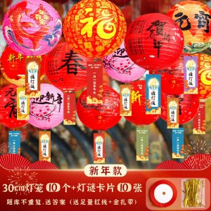 维诺亚新年猜灯谜灯笼新款元宵节古风装饰灯谜卡片字谜挂饰春节过年