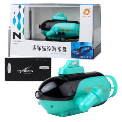 遥控船快艇儿童电动玩具船模浴缸盆迷你赛艇游艇男孩迷尔遥控潜水艇迷尔四通道潜水艇..（颜色随机）