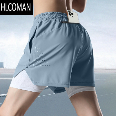 HLCOMAN运动短裤男跑步专用可放手机夏季长短跑田径服速干三分裤内衬裤子