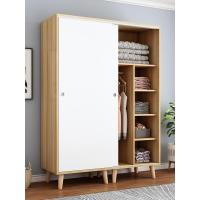 简易衣柜推拉现代简约实木家用卧室出租房用北欧经济型柜子