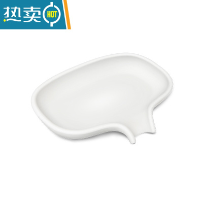 敬平创意导流式沥水硅胶皂盒洗漱台香皂盒家用浴室肥皂架排水置物皂盒 米白