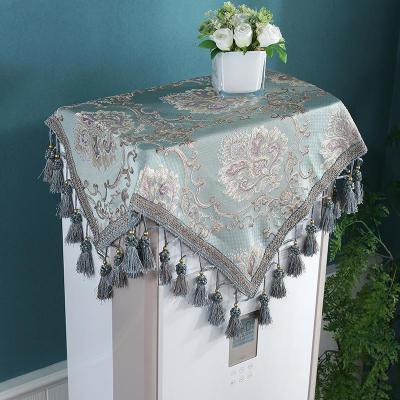 欧式空调套防尘罩立式保护罩布艺开机不取柜式柜机内机室内正方形 爱尔兰-蓝色 90*90cm(含吊穗10CM每边)